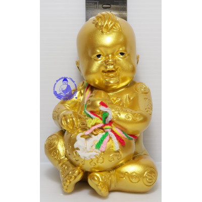 KuManThong Statue Ajahn NiKom 2563 Gold Painted, Seat, Bag, Version