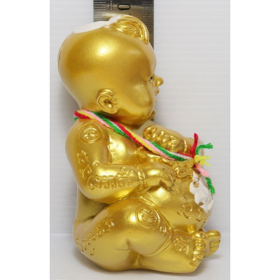 古曼童金身，阿赞尼空加持（佛历2563）Gold Painted, Seat, Bag,  Version