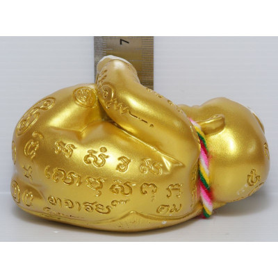 KuManThong Statue Ajahn NiKom 2563 Gold Plated, Suck Toe Version