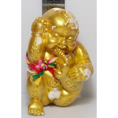 KuManThong Statue Ajahn NiKom 2563 Gold Plated, Suck Toe Version