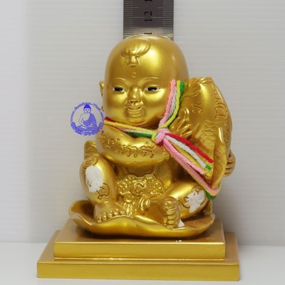 KuManRee and Carp Fish Statue Ajahn NiKom 2563 Gold Painted, Seat Version
