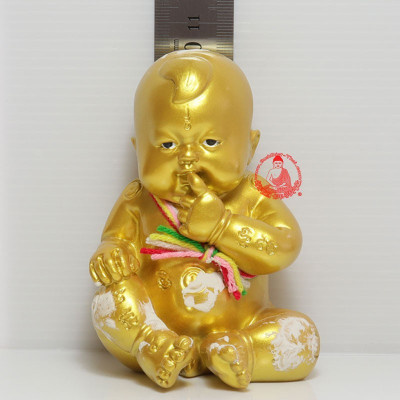 古曼童金身，阿赞尼空加持（佛历2563）Gold Painted, Seat Version