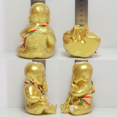 KuManThong Statue Ajahn NiKom 2563 Gold Painted, Seat Version