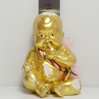 KuManThong Statue Ajahn NiKom 2563 Gold Painted, Seat Version