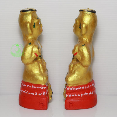 KuManThong 6 Inches Statue 2558 Bless By LP Yam Wat Sam Ngam, Handwritten Talisman