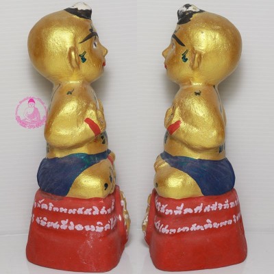 KuManThong 6 Inches Statue 2557 Bless By LP Yam Wat Sam Ngam, Handwritten Talisman