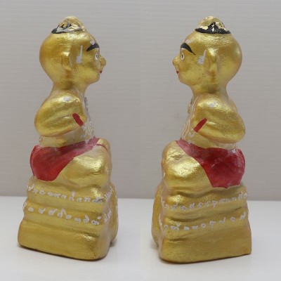 KuManThong 5 Inches Statue 2555 Bless By LP Yam Wat Sam Ngam, Handwritten Talisman