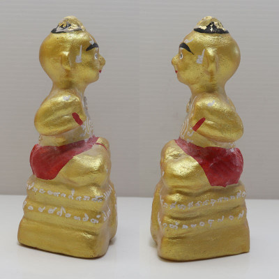 KuManThong 5 Inches Statue 2555 Bless By LP Yam Wat Sam Ngam, Handwritten Talisman