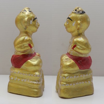 KuManThong 5 Inches Statue 2555 Bless By LP Yam Wat Sam Ngam, Handwritten Talisman