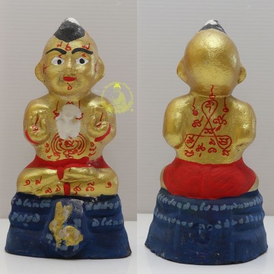 KuManThong 6 Inches Statue 2557 Bless By LP Yam Wat Sam Ngam, Handwritten Talisman