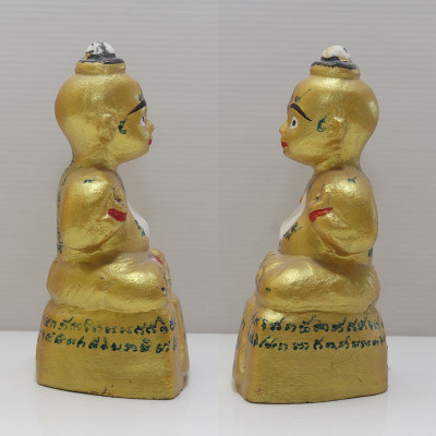 古曼童金身龙莆炎加持，佛历2555，6英寸高手写护身符 LP Yeam Wat SamNgam