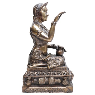 Mae NangKwak 3 Inches Lap Statue, Wat BangPhra 2559, Height 23cm