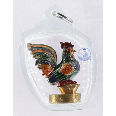 KuBa KamPeng 2559 PaYa Kai Wealthy King Rooster Silver Plated Takrut