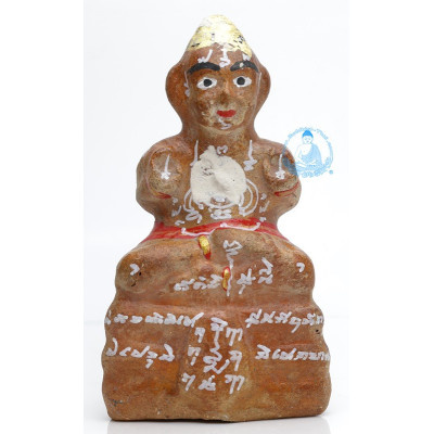 LP Yam 2555 KuManThong 5 Inches Statue Wat Sam Ngam, Handwritten Talisman