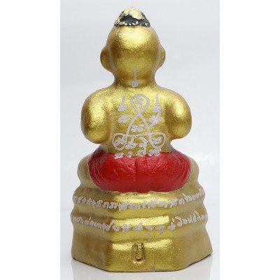 LP Yam 2555 KuManThong 5 Inches Statue Wat Sam Ngam, Handwritten Talisman