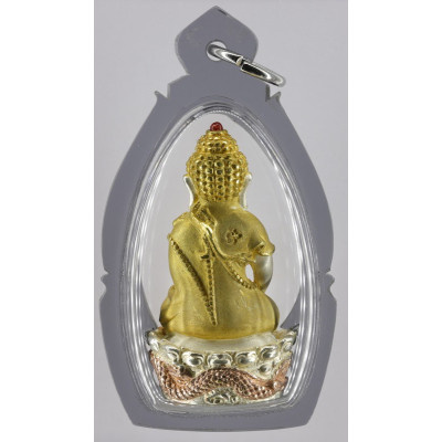 龙婆年加持,佛历2559,药师佛坐神龙,三色