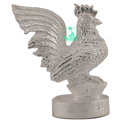 S/n:6 Silver PaYa Kai, Wealthy King Rooster, KuBa KamPeng 2559 Silver Plated Takrut