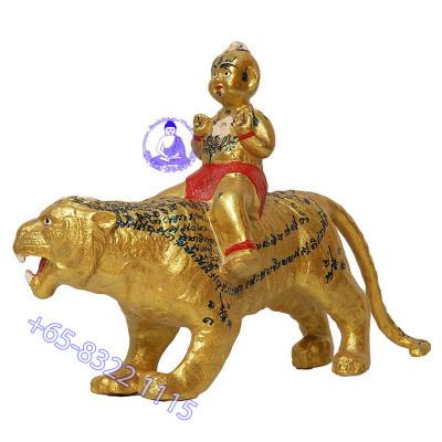 Made 700 S/n:220 LP Yam 2552 KuManThong Seat Tiger Statue Wat Sam Ngam