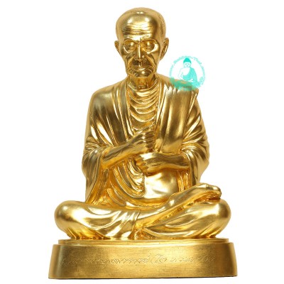 S/n:83 Wat RaKhang Phra Buddhacharn Toh 2555 Gold Pasted Ajahn Toh 9 Inches...