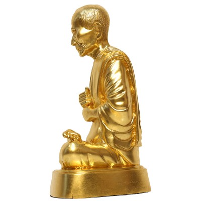 S/n:** Wat RaKhang Phra Buddhacharn Toh 2555 Gold Pasted Ajahn Toh 9 Inches Lap Statue