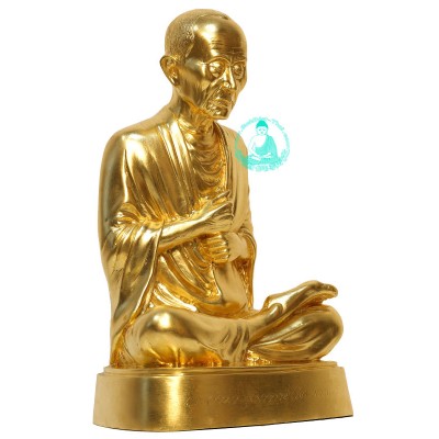 S/n:** Wat RaKhang Phra Buddhacharn Toh 2555 Gold Pasted Ajahn Toh 9 Inches Lap Statue