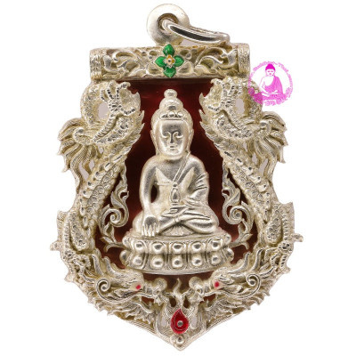做555尊,编号:269,银红色龙亚与金符管,药师佛,僧王寺,佛历2554