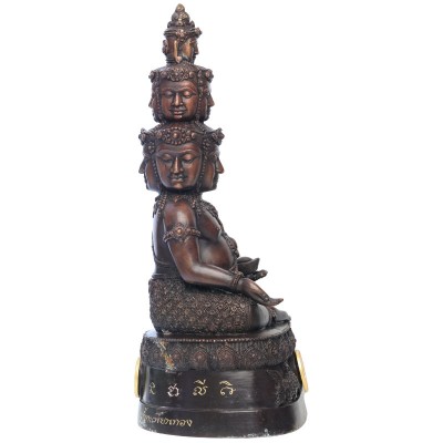 Made 488 S/n:18, LP ThongDam 9 Face Millionaire Buddha 2562 Wat Tham KaPian Thong, 5 inches Lap