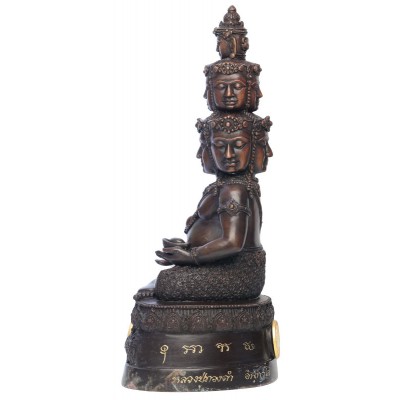 Made 488 S/n:18, LP ThongDam 9 Face Millionaire Buddha 2562 Wat Tham KaPian Thong, 5 inches Lap