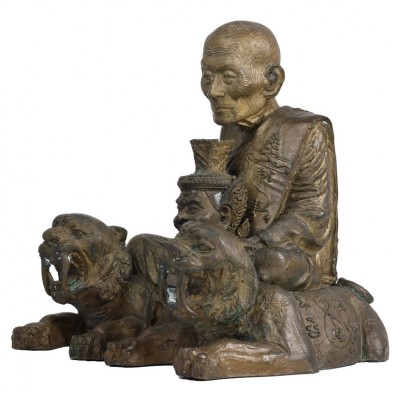 1st Batch Make 1999 S/n:1395 LP Kalong Seating Tiger Statue 2550 Wat Khao Laem