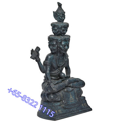 Made 88 S/n:18 LP ThongDam 9 Face Phra Lersi Statue 2562 Wat Tham KaPian Thong, 5 inches Lap