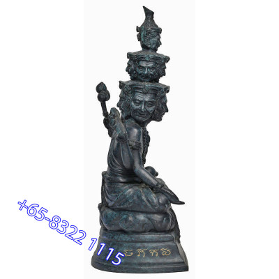 Made 88 S/n:18 LP ThongDam 9 Face Phra Lersi Statue 2562 Wat Tham KaPian Thong, 5 inches Lap