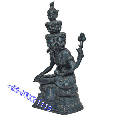 Made 88 S/n:18 LP ThongDam 9 Face Phra Lersi Statue 2562 Wat Tham KaPian Thong, 5 inches Lap