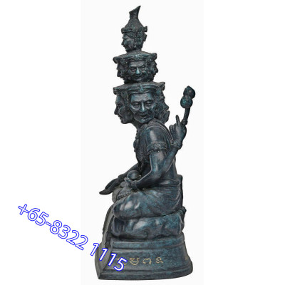 Made 88 S/n:18 LP ThongDam 9 Face Phra Lersi Statue 2562 Wat Tham KaPian Thong, 5 inches Lap