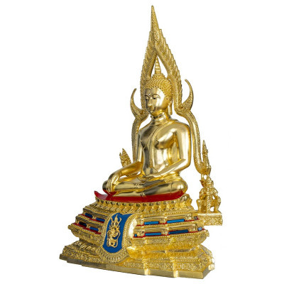 Special Batch SaoHa 2563 S/n:879 Phra Buddha ChinNaRat 9 Inches Lap Statue Wat Yai  Gold Leaf Pasted