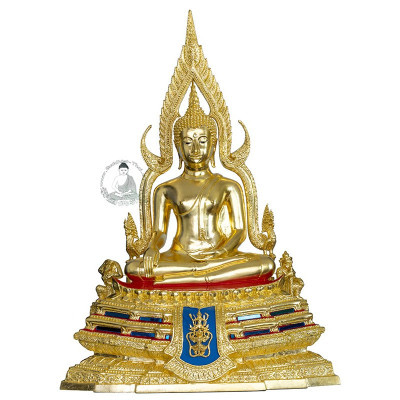 Special Batch SaoHa 2563 S/n:879 Phra Buddha ChinNaRat 9 Inches Lap Statue Wat Yai  Gold Leaf Pasted