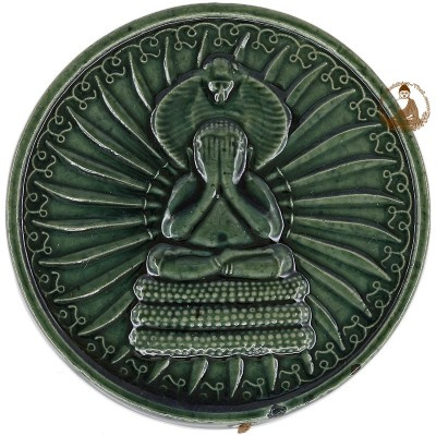 Made 300 Ajahn KhunPan 2 Face Phra Pidta 2546 Ceramic 4.5cm