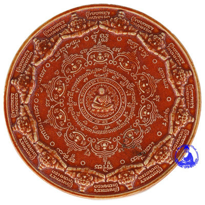 Ajahn KhunPan 2547 Jatukam Phra Udomchoke & RaHu, Buddha Version 7cm Orange Committee Version