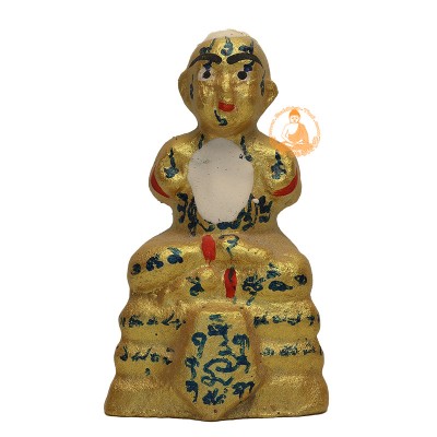 LP Yam 2552 KuManThong 3.5 Inches Statue Wat Sam Ngam, Handwritten Talisman