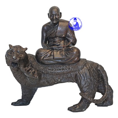 LP Pern Seating Tiger 3 Inches Lap Statue, Wat BangPhra 2553