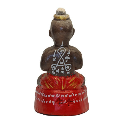 LP Yam 2555 KuManThong 6 Inches Statue Wat Sam Ngam, Handwritten Talisman