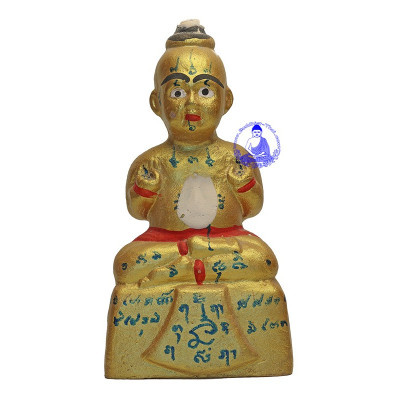 LP Yam 2555 KuManThong 6 Inches Statue Wat Sam Ngam, Handwritten Talisman