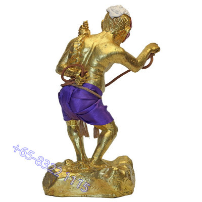 Made 50 S/n:48 Ajahn PraSoot 2558 Gold Pasted Phan Boon Statue 25cm Wat Tham PhraPhut KoSi