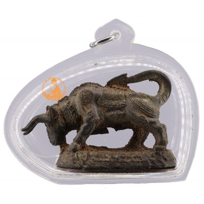 S/n:4504 Wealthy Bull Mini Statue, LP Kalong 2551 Wat KhanLaem