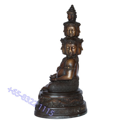 Made 599 S/n:216, LP ThongDam 9 Face Millionaire Buddha 2565 Wat Tham TaPian Thong, 5 inches Lap