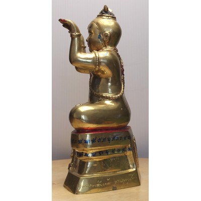 LP Yam 2558 KuManThong Statue Wat Sam Ngam, Handwritten Talisman