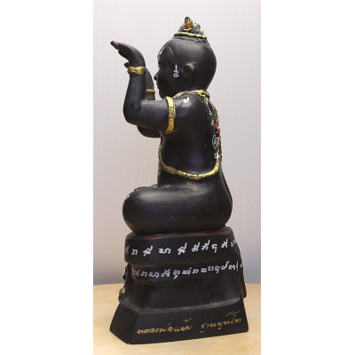 LP Yam 2558 KuManThong Statue Wat Sam Ngam, Handwritten Talisman