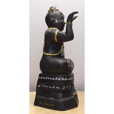 LP Yam 2558 KuManThong Statue Wat Sam Ngam, Handwritten Talisman