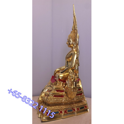 S/n: Phra Buddha ChinNaRat 5 Inches Lap Statue, Wat Yai 2564 Gold Leaf Pasted