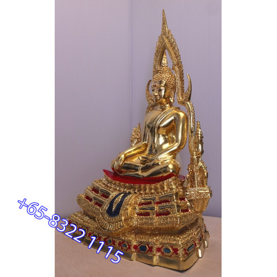 S/n: Phra Buddha ChinNaRat 5 Inches Lap Statue, Wat Yai 2564 Gold Leaf Pasted