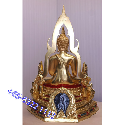 S/n: Phra Buddha ChinNaRat 5 Inches Lap Statue, Wat Yai 2564 Gold Leaf Pasted